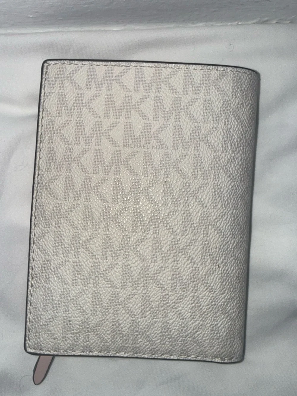Michael Kors White and Rose Gold Stripe Passport Cover
